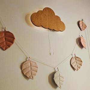 Quilted Leaf Garland: Boho Nursery Decor, Warm Earth Tones
