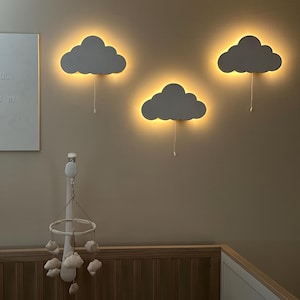 White Cloud LED Nursery Night Lights - Set of 3 - Nursery Decor
