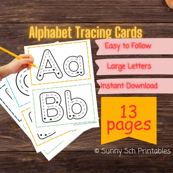 Preschool Worksheet Alphabet Tracing preK busy work sheet montessori activity large trace letters baby first written words toddlers gift