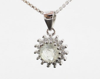 Authentic Libyan Desert Glass Pendant 6mm Gemstone in Sterling Silver Celestial Jewelry - Real Desert Glass necklace Gift-Ready rare tektite