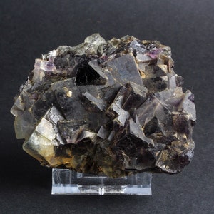 210 g Translucent Deep Red - Purple Cubic Fluorite Crystal Cluster Mineral Specimen from China crystal mineral specimens Fluorite Specimen