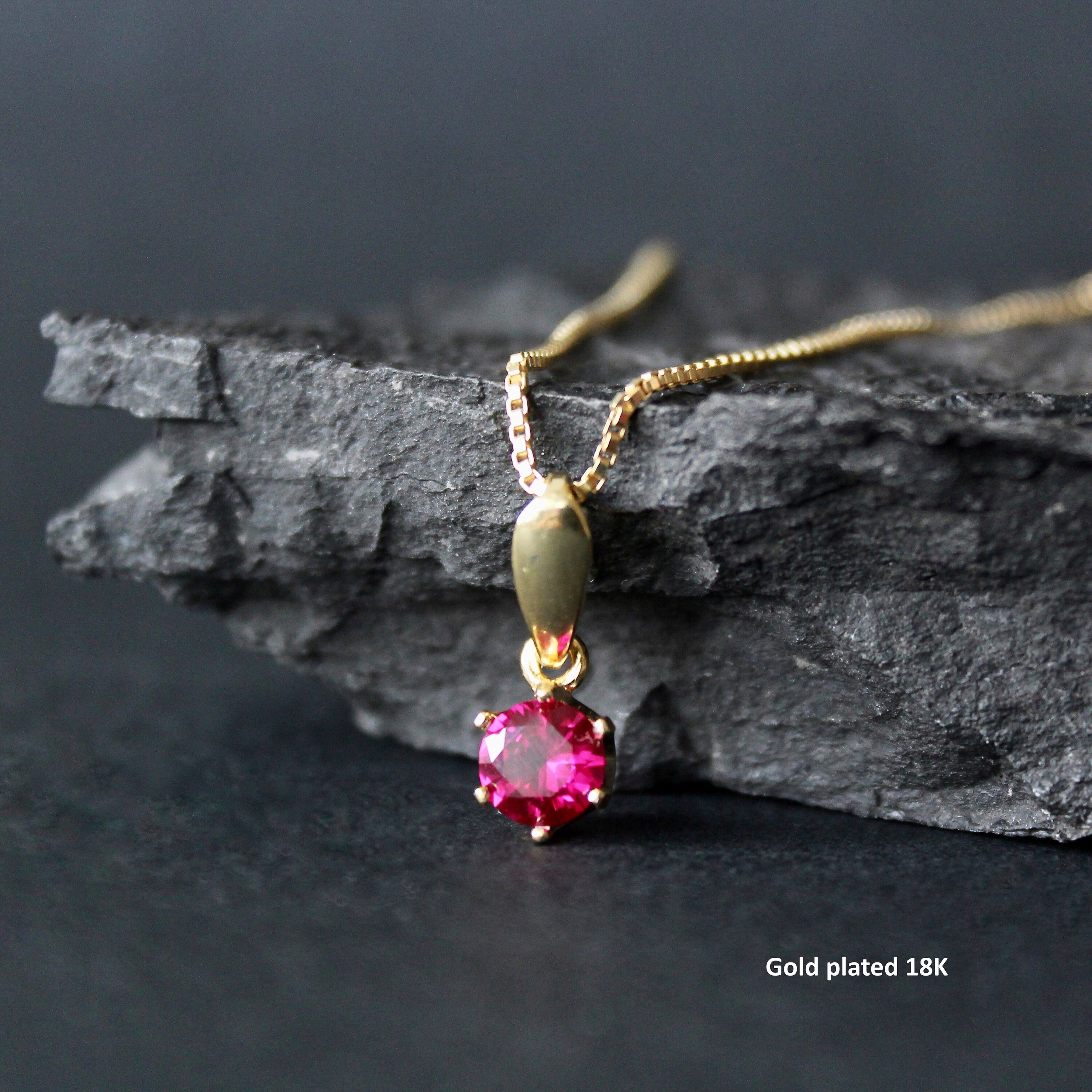 6 Mm Ruby Necklace Sterling Silver Jewelry Ruby Pendant