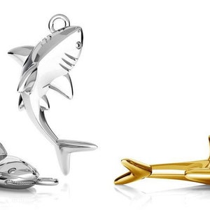 Collar colgante de tiburón de plata de ley, encanto de tiburón, colgante de cadena de tiburón, collar de tiburón collar de joyería de tiburón, regalo de plata colgante de tiburón imagen 3