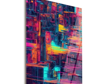 Rhythm of AI - Tempered Glass Wall Art, Unique Wall Decor, Abstract Geometric Wall Art, Modern Home Decor, Wall Hangings, Modern Wall Art