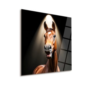 Grace - Tempered Glass Wall Art, Horse Wall Decor, Farmhouse Wall Decor, Horse Wall Art, Equestrian Gifts, Wall Hangings, Horser Lover Gift