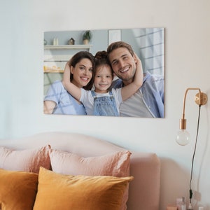 Custom Photo Print Tempered Glass Wall Art, Personalized Photo or Logo Print, Custom Wall Art, Personalized Wall Art, Family Portrait Gift