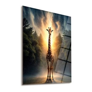 Majesty - Tempered Glass Wall Art, Giraffe Wall Decor, Giraffe Poster, Safari Animal Wall Art, Home Decor Wall Hangings, Giraffe Lover Gift