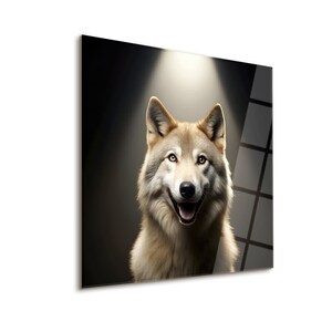 Wolfgaze Tempered Glass Wall Art, Wolf Wall Decor, Wolf Painting, Wolf Lover Gift, Home Decor Wall Hangings, Wolf Wall Art, Animal Wall Art