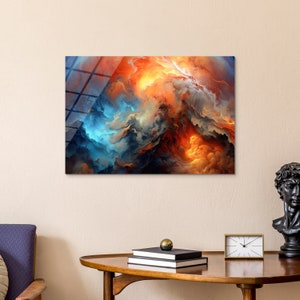 Tempered Glass Wall Art, Colorful Clouds Wall Decor, Modern Home Decor, Wall Hangings, Living Room Wall Art, Gift for Home, Limbo Swirl