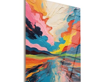 Spectrum - Tempered Glass Wall Art, Colorful Abstract Wall Decor, Modern HomeDecor, Wall Hangings, Gift for Housewarming
