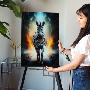 Streifen gehärtetes Glas Wandkunst, Zebra Glas Wanddekor, moderne Wohnkultur, Wandbehänge, Zebra-Liebhaber Geschenk, Wildtier Safari Tier Wandkunst