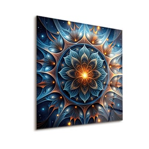 Vivid - Tempered Glass Wall Art, Colorful Mandala Wall Decor, Mandala Home Decor, Wall Hangings, Gift for Home, Lotus Wall Art