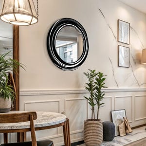 Modern Mirror for Wall, Round Mirror Wall Decor, Unique Bathroom Living Room Wall Art, Tempered Glass, Wall Hangings, Modern Home Decor