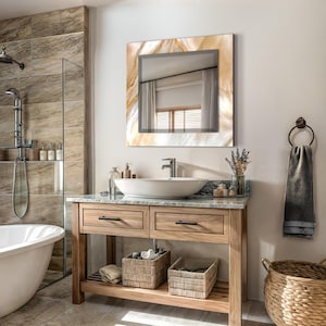 Unique Mirror for Wall, Mirror Wall Decor, Bathroom Living Room Wall Art, Tempered Glass, Wall Hangings, Modern Home Decor