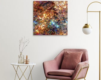 Featuring Mosaic Glass Art, Geometric Poster in Tempered Glass for Stylish Wall Decor, Artistic Glass Wall Art with Mosaic Design