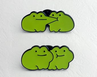 Frog Pins, Cute Enamel Pin Frog Lover Gift Garment Metal Pins Green Toads