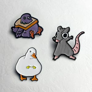 Lustige Tier-Pins, niedliche Emaille-Pins, Metall-Pins, Geschenk für Taubenliebhaber, Cartoon-Ratte