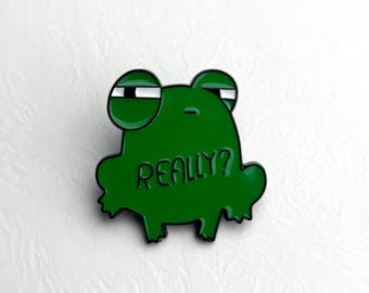 Really Suspicious Frog Enamel Pin, Garment Metal Pins Frog Lover Gift Accessories Bombastic Side Eye
