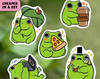 Frog Sticker Cute Stickers Planner Stickers Journal Scrapbook Frogs Lover Gift Laptop Decals Aesthetic Stickers Summer Vibes Sweet Froggie