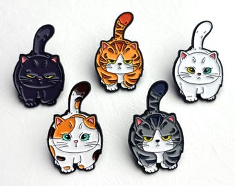 Cat Enamel Pins, Garment Metal Pins Cats Lover Gift Calico Tabby Ginger Black White