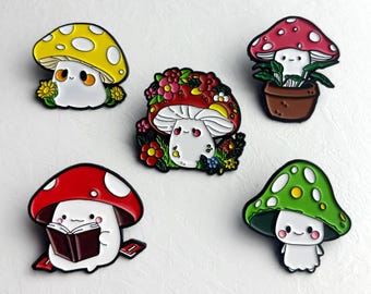 Cute Amanita Pins, Enamel Pin Mushroom Lover Gift Garment Metal Pins Bogcore Kawaii Accessories