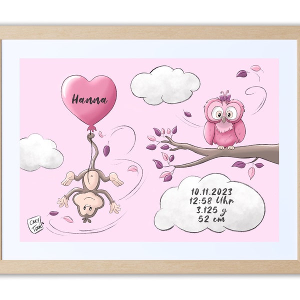 Personalisiertes Geburtsbild - Babytoon