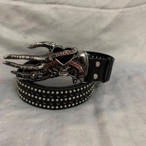 Y2K Skull Punk Leather Belt, Trendy Waistband, Y2K Belt,rock