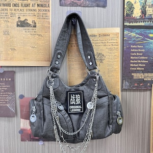 Sac à bandoulière Remake Y2k pour chaton, chaîne pour moto, sac fourre-tout pour moto Y2k, sac à bandoulière de niche pour fille chaude, Y2k
