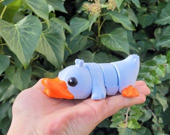 Juguete de pato en movimiento, escultura cinética impresa en 3D, lindo patito, decoración de escritorio, pato mecánico, regalo para niños, adorno coleccionable para el hogar y la oficina.