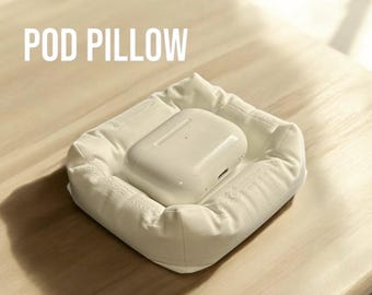 Soporte acolchado para AirPods / Mini soporte para auriculares con impresión 3D / Base para auriculares inalámbricos / Organizador de escritorio de aspecto suave / Regalo ideal para entusiastas de la tecnología