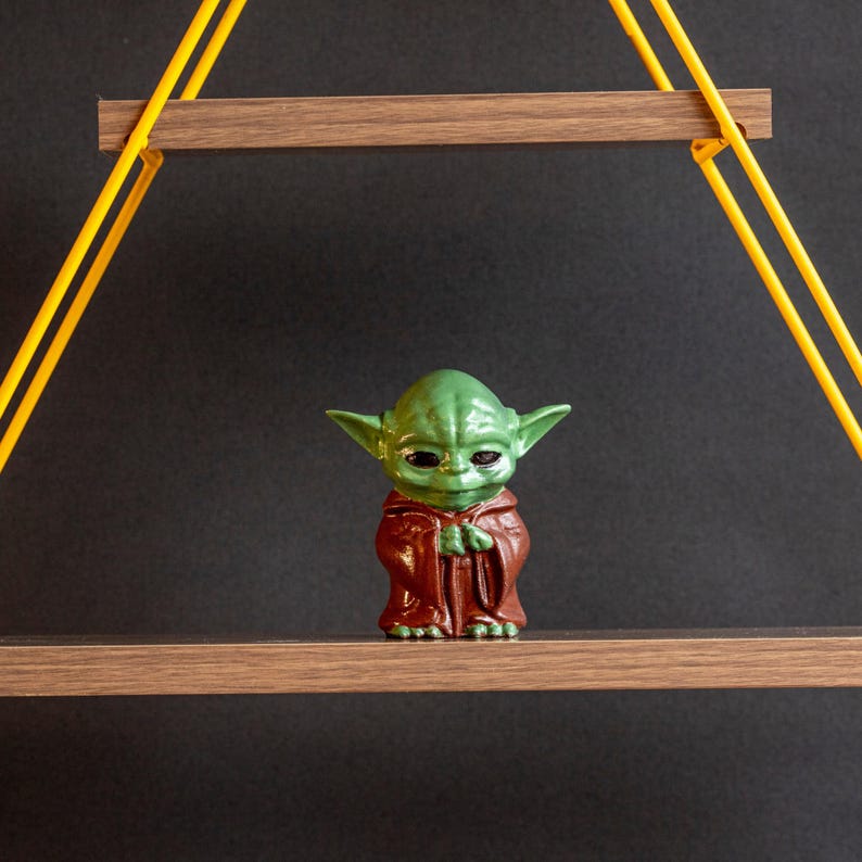 Yoda Figure 3D Printed Star Wars Decor Jedi Master Statue Geek Gift Sci-Fi Fan Collectible Desk Ornament Baby Yoda Inspired Display image 1