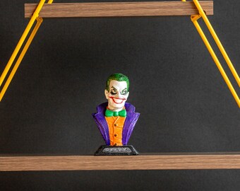 Busto del Joker impreso en 3D, estatua de villano de DC, decoración de cómics oscuros, figura de coleccionista de superhéroes, payaso espeluznante, regalo, exhibición de estantería geek, enemigo de Batman