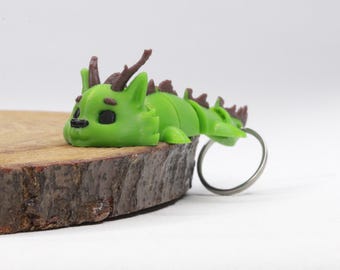 Llavero de dragón articulado con impresión 3D. Juguete de fantasía para inquietarse. Bonito colgante de dragón para bolso, ideal para regalar o coleccionar.