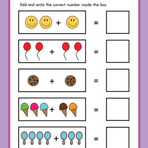 25 pages Learning Addition Preschool Learning Resource  , Math Activities Kids, Basic Addition Preschool Math, Preschool 25 pages printables