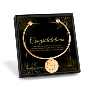 Pulsera de oro personalizada con escritura a mano, escritura a mano real, joyería personalizada, regalo de graduación para ella, regalo de graduación, tarjeta de mensaje personalizada