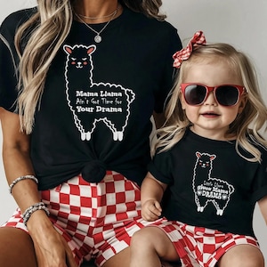 Mama Llama & Little Llama Matching Tshirts • Mama Llama No Drama Shirt • Llama Kids/Baby Shirt • Mommy and Me Matching Tee • Mama and Mini