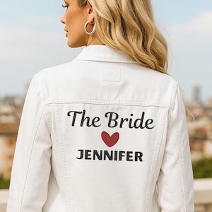 Embroidered Bride Denim Jacket | Bride Jean Jacket | Future Mrs Jacket | Custom Personalized Jacket | Wedding Jean Jacket | Wedding Gift