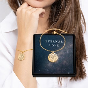 Braccialetto con mappa stellare personalizzata, gioielli con mappa stellare incisa personalizzata per data e luogo, regalo per donna, regalo di nozze, regalo di anniversario