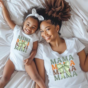 Mama & Mini Matching Coquette Tshirt • Mommy and Me Shirt • Mama/Mini Matching • Mama and Baby Outfit • Mothers Day Shirt • Mommy and Baby