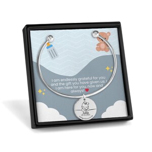 Cadeau personnalisé nouvelle maman-bracelet avec détails de naissance, cadeau fille-maman, bijoux personnalisés, cadeau maman, carte message sentimental, jonc personnalisé