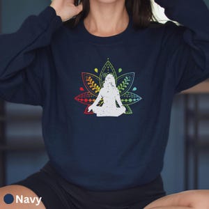 Lotus Flower Yoga Sweatshirt • Lotus Sweater Vintage Floral • Buddhism Yoga Sweatshirt • Zen Gift Idea • Yoga Lover Crewneck Sweatshirt