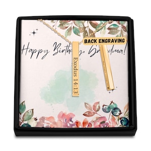 Collana personalizzata con versetto della Bibbia per la nonna, collana personalizzata con versetto della Bibbia, biglietto con messaggio progettato, regalo di compleanno per la nonna