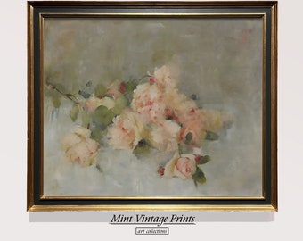 Rose Bouquet Art Print | Elegant Floral Oil Painting (Digital Download)