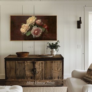 Roses in a Bowl With Dark Backdrop | Samsung Frame TV Art | Vintage ...