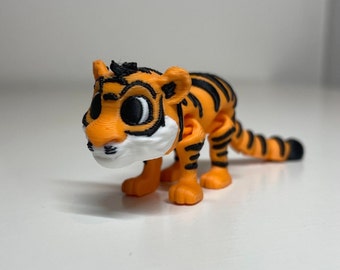 Cute Tiger Figurine - Freestanding and Poseable, Perfect for Collectors and Animal Enthusiasts, Unique Interactive Desk Decor