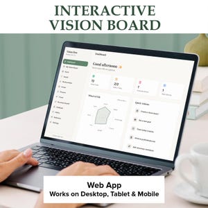 Aplicación web interactiva para crear un tablero de visión, planificar objetivos y crear una herramienta de manifestación.