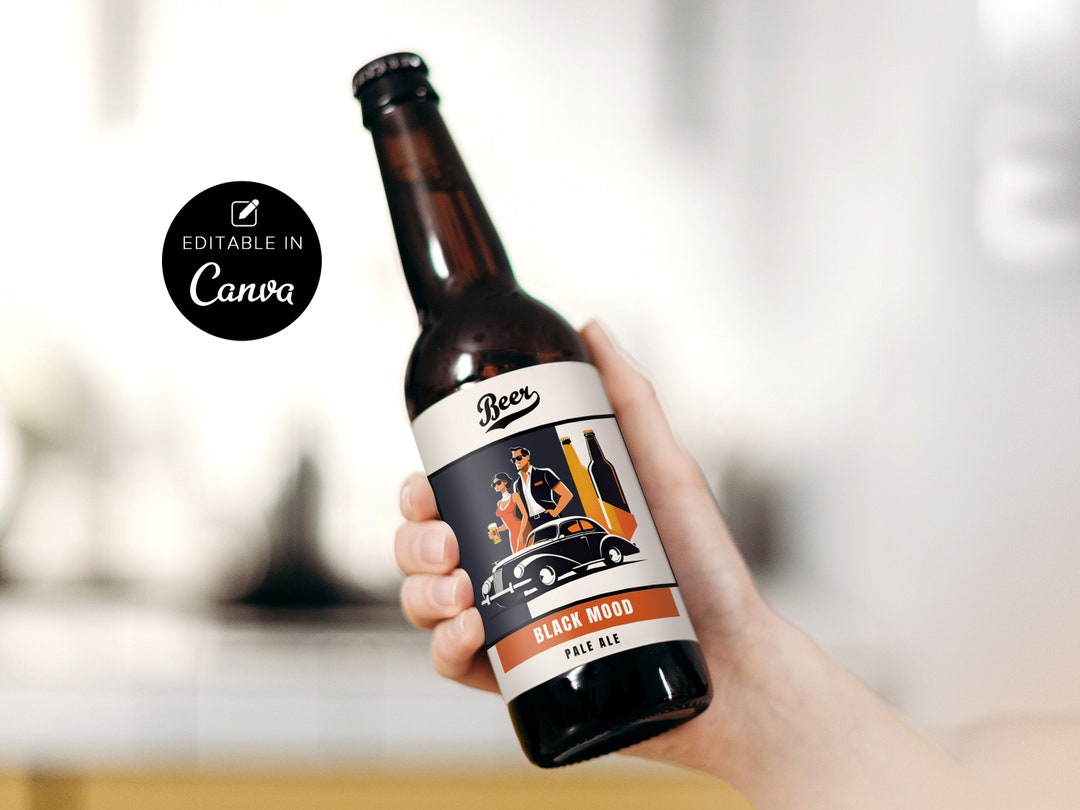 Beer Bottle Label With Unique Image Beer Bottle Labels Template Craft ...