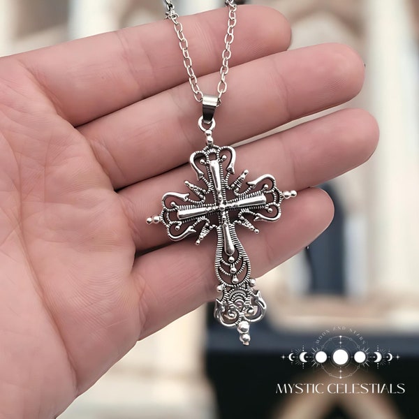 Mystical Gothic Cross Necklace: Embrace the Darkness with Style
