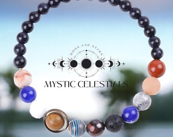 Unique Solar System Bracelet - Handcrafted Galaxy Jewelry with 8 Planets - Perfect Gift for Couples & Friends - Cosmic Sky Themed Accessory