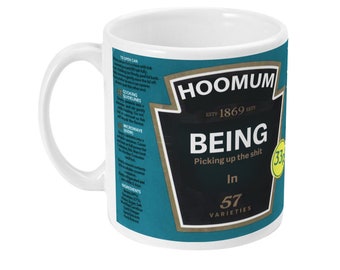 Hoomum dog mum mug; Funny illustrated coffee mug, funny gift for pet/dog mums.